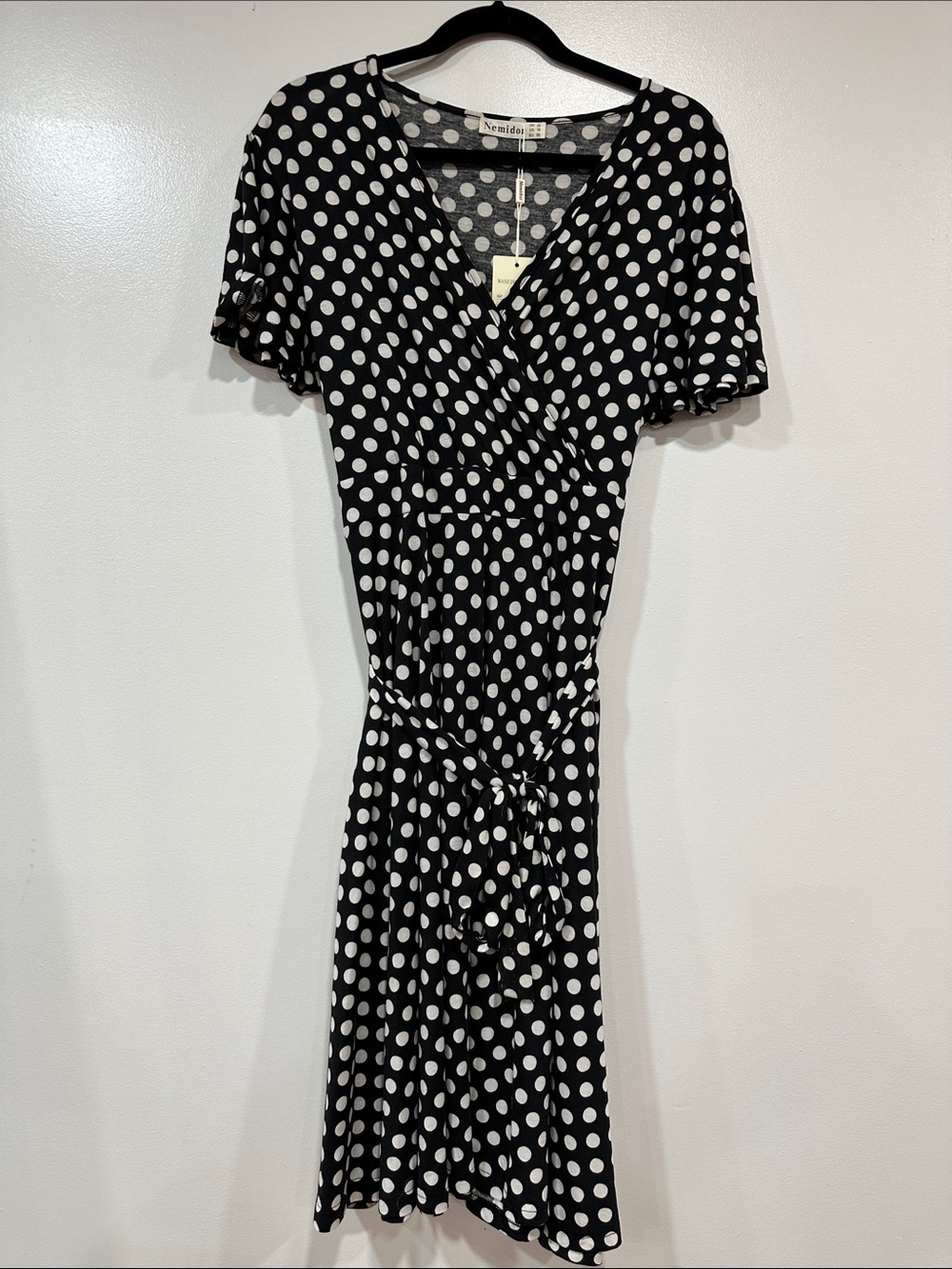 Nemidor Black & White Polka Dot Midi Dress